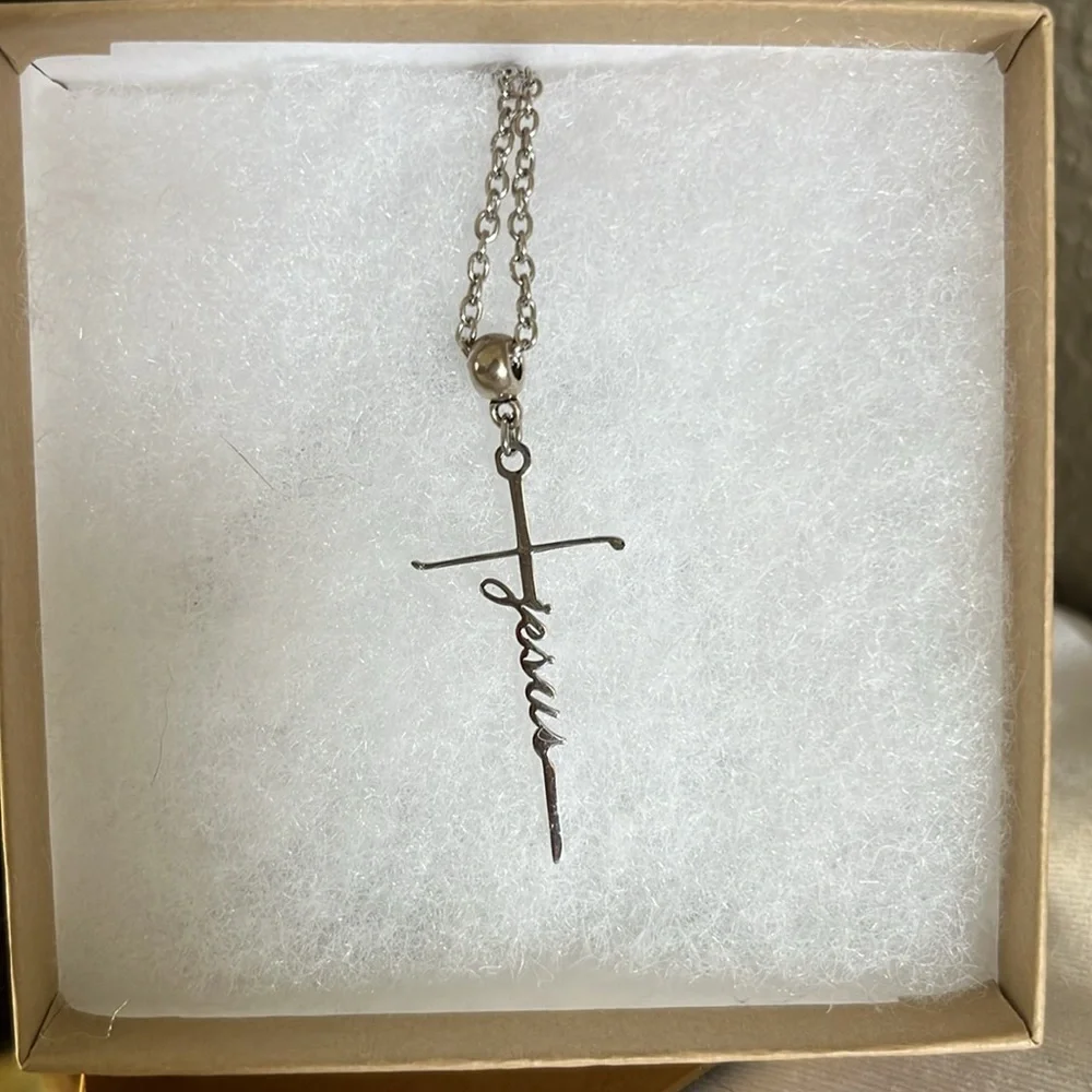 God Jesus Lord Cross Stainless Steel Necklace
